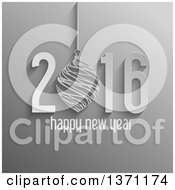 Clipart Of A Happy New Year 2016 Greeting In Gray Royalty Free Vector Illustration