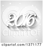 Clipart Of A Happy New Year 2016 Greeting On Gray With Stars Royalty Free Vector Illustration