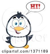 Poster, Art Print Of Happy Penguin Saying Hi And Waving
