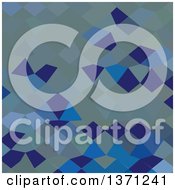 Poster, Art Print Of Low Poly Abstract Geometric Background In Blue Pigment