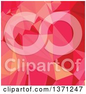Poster, Art Print Of Low Poly Abstract Geometric Background In American Rose Red