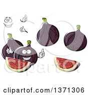Clipart Of A Cartoon Face Hands And Figs Royalty Free Vector Illustration