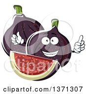 Clipart Of A Cartoon Fig Character Royalty Free Vector Illustration