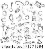 Black And White Sketched Foods