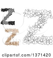 Poster, Art Print Of Floral Alphabet Letter Z Designs