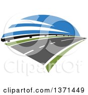 Clipart Of A Highway Road Royalty Free Vector Illustration