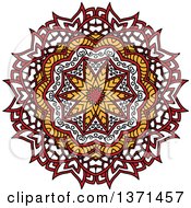 Poster, Art Print Of White Yellow And Red Kaleidoscope Flower