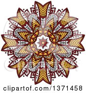 Poster, Art Print Of White Yellow And Red Kaleidoscope Flower