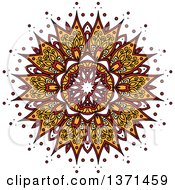 Poster, Art Print Of White Yellow And Red Kaleidoscope Flower