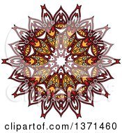 Clipart Of A White Yellow And Red Kaleidoscope Flower Royalty Free Vector Illustration by Vector Tradition SM