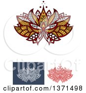 Poster, Art Print Of Henna Lotus Flowers