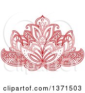 Poster, Art Print Of Red Henna Lotus Flower