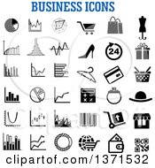 Poster, Art Print Of Black And White Business Icons Over Text