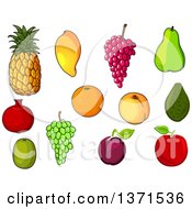 Clipart Of Fruits Royalty Free Vector Illustration