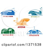 Poster, Art Print Of Sports Stadium Arena Buildings With Text