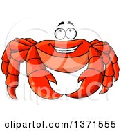 Poster, Art Print Of Cartoon Happy Red Crab Looking Up