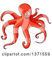 Clipart Of A Cartoon Octopus Royalty Free Vector Illustration