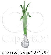 Clipart Of A Cartoon Green Onion Royalty Free Vector Illustration
