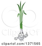 Clipart Of A Cartoon Green Onion Character Royalty Free Vector Illustration