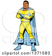Poster, Art Print Of Male Super Hero Standing With Folded Arms