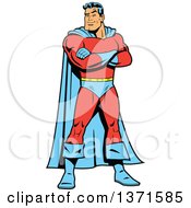 Poster, Art Print Of Tough White Male Super Hero Standing With Folded Arms