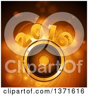Poster, Art Print Of Gold 2016 New Year Over A Gold Swirl And Music Speaker
