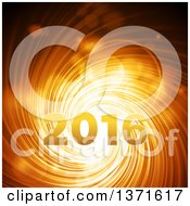 Poster, Art Print Of 2016 New Year Over A Gold Spiraling Tunnel