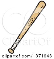 Clipart Of A Wood Baseball Bat Royalty Free Vector Illustration by Clip Art Mascots