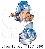 Clipart Of A Black Female Rapper Singing And Dancing Royalty Free Vector Illustration by Clip Art Mascots #COLLC1371660-0189