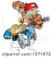 Poster, Art Print Of Wild Crazy Band Guitarist Rock Star
