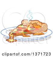 Clipart Of A Hot Melty Slice Of Pizza Royalty Free Vector Illustration