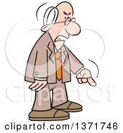Poster, Art Print Of Cartoon Angry Old White Business Man Demanding And Pointing