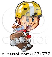 Clipart Of An Energetic White Skater Boy Catching Air Royalty Free Vector Illustration