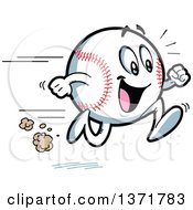 Poster, Art Print Of Happy Energetic Baseball Character Running