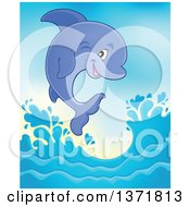 Poster, Art Print Of Cute Dolphin Leaping Out Of Water