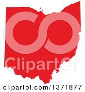 Clipart Of A Republican Political Themed Red Silhouetted Shape Of The State Of Ohio USA Royalty Free Vector Illustration by Jamers