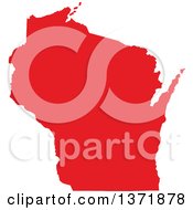 Republican Political Themed Red Silhouetted Shape Of The State Of Wisconsin Usa