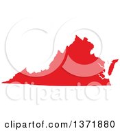 Clipart Of A Republican Political Themed Red Silhouetted Shape Of The State Of Virginia USA Royalty Free Vector Illustration
