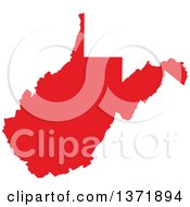 Clipart Of A Republican Political Themed Red Silhouetted Shape Of The State Of West Virginia USA Royalty Free Vector Illustration
