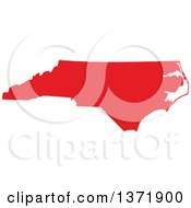 Clipart Of A Republican Political Themed Red Silhouetted Shape Of The State Of North Carolina USA Royalty Free Vector Illustration