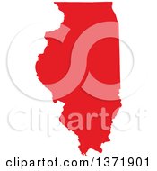 Clipart Of A Republican Political Themed Red Silhouetted Shape Of The State Of Illinois USA Royalty Free Vector Illustration by Jamers