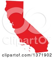 Clipart Of A Republican Political Themed Red Silhouetted Shape Of The State Of California USA Royalty Free Vector Illustration