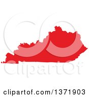 Clipart Of A Republican Political Themed Red Silhouetted Shape Of The State Of Kentucky USA Royalty Free Vector Illustration