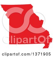 Clipart Of A Republican Political Themed Red Silhouetted Shape Of The State Of Missouri USA Royalty Free Vector Illustration by Jamers