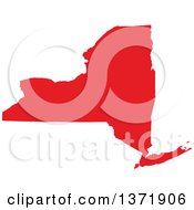Clipart Of A Republican Political Themed Red Silhouetted Shape Of The State Of New York USA Royalty Free Vector Illustration