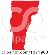 Clipart Of A Republican Political Themed Red Silhouetted Shape Of The State Of Vermont USA Royalty Free Vector Illustration
