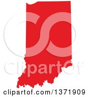 Poster, Art Print Of Republican Political Themed Red Silhouetted Shape Of The State Of Indiana Usa