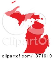 Clipart Of A Republican Political Themed Red Silhouetted Shape Of The State Of Michigan USA Royalty Free Vector Illustration