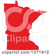 Clipart Of A Republican Political Themed Red Silhouetted Shape Of The State Of Minnesota USA Royalty Free Vector Illustration