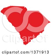 Clipart Of A Republican Political Themed Red Silhouetted Shape Of The State Of South Carolina USA Royalty Free Vector Illustration